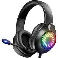 OLANRUN Gaming Headset for Xbox One Xbox Series X|S PS4 PS5 PC - Over Ear Gaming Headphones with Muteable Microphone, Stereo