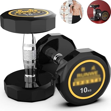 Amazon Co Jp ダンベル ダンベルセット 男性と女性の筋力トレーニング用スチールダンベル 12角の安定したダンベル 初心者用運動器具 Color Black Size 10kg 2 ホーム キッチン