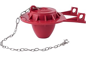 Hibbent 2-inch Universal Toilet Tank Flapper, Long Lasting All Rubber Seal Flapper Replacement Compatible with American Standard Water Conserving, High Performance, Easy to Install, Red