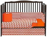 Baby Doll Bedding  Chevron 4 Piece Crib Bedding Set, Orange