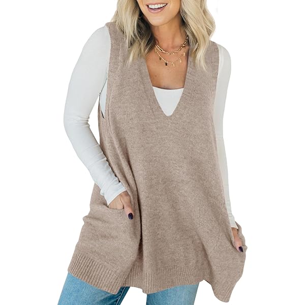 Doodle Poodle Women's V Neck Knit Sweater Vest Sleeveless