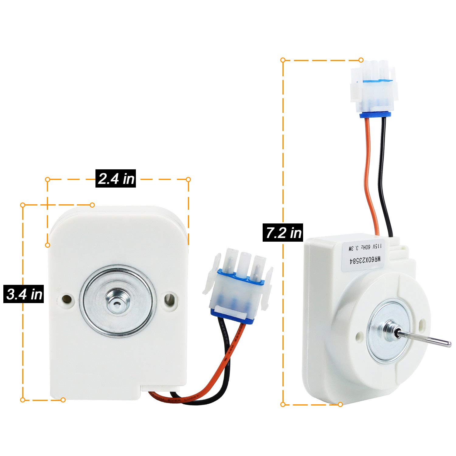 AMI PARTS WR60X23584, WR60X31522, WR60X28783 Evaporator Fan Motor Fit for G E and Hot-Point Refrigerator Replaces WR60X10046 WR60X10141 WR60X10346 PS10063450 WR60X10045