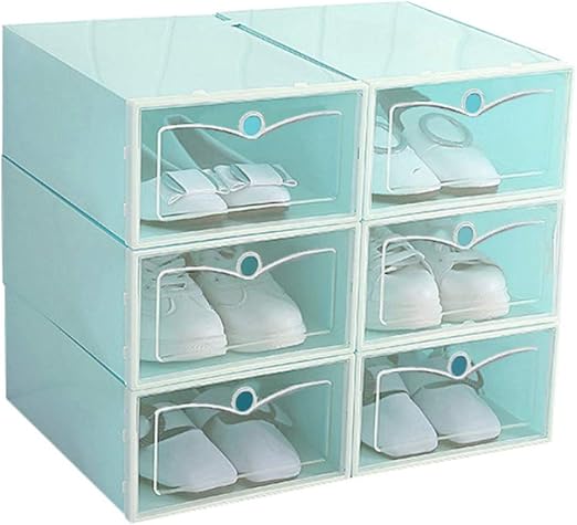 Amazon Com Iwreuir Foldable Shoes Box Transparent Storage Shoe