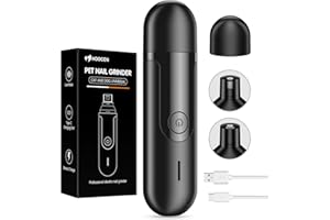 HOOCEN Dog Nail Grinder, Quiet and Low-Vibration Dog Nail Trimmers for Large Dogs, Medium, Small Dogs Cats Pets, Upgrade Professional Electric Pet Paws Toenail Grooming Tool Black