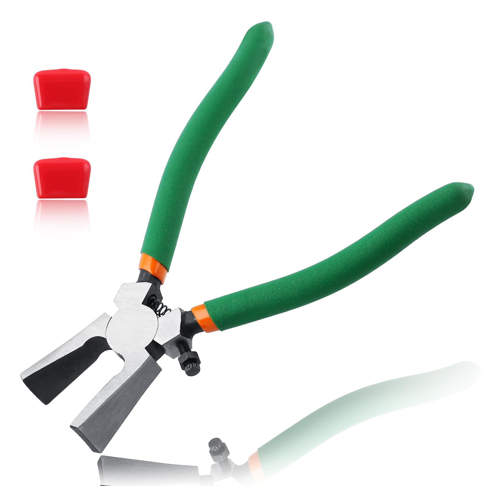 LEONTOOL 6-Inch Glass Running Pliers with Rubber Tips for Key Fob Hardware Install and Stained Glass Work