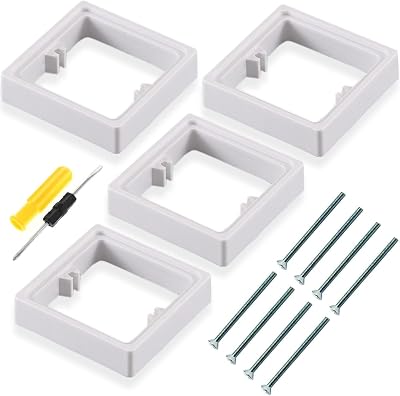 ACMEROTA 20mm Spacer Light Switch Cover Plate 1 Gang Socket Surround White ABS