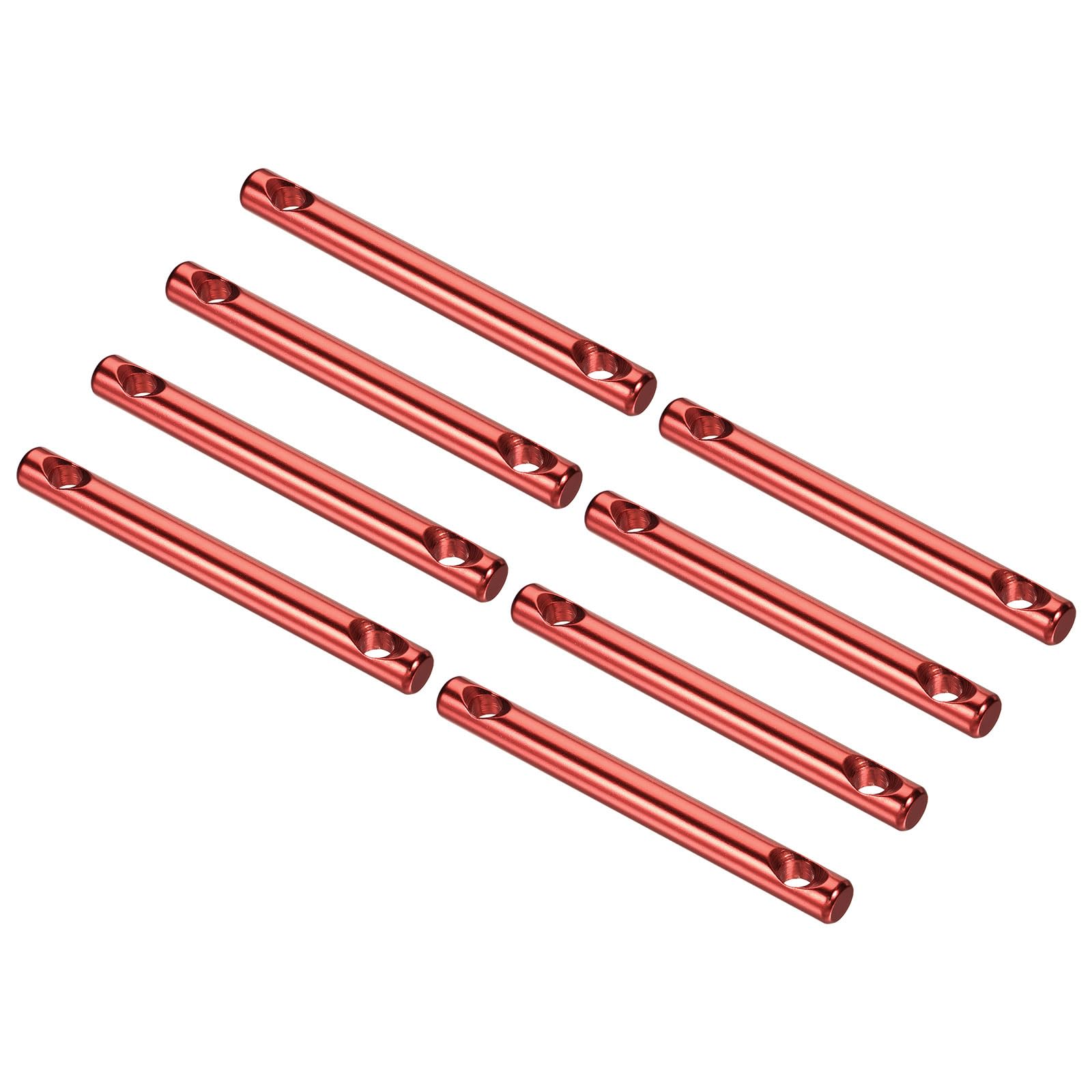 M METERXITY 8 Pack Aluminum Alloy Tent Tensioners - 2 Holes Guyline Cord Adjuster Camping Supplies, Apply to Camping Hiking Traveling (100mm, Red)