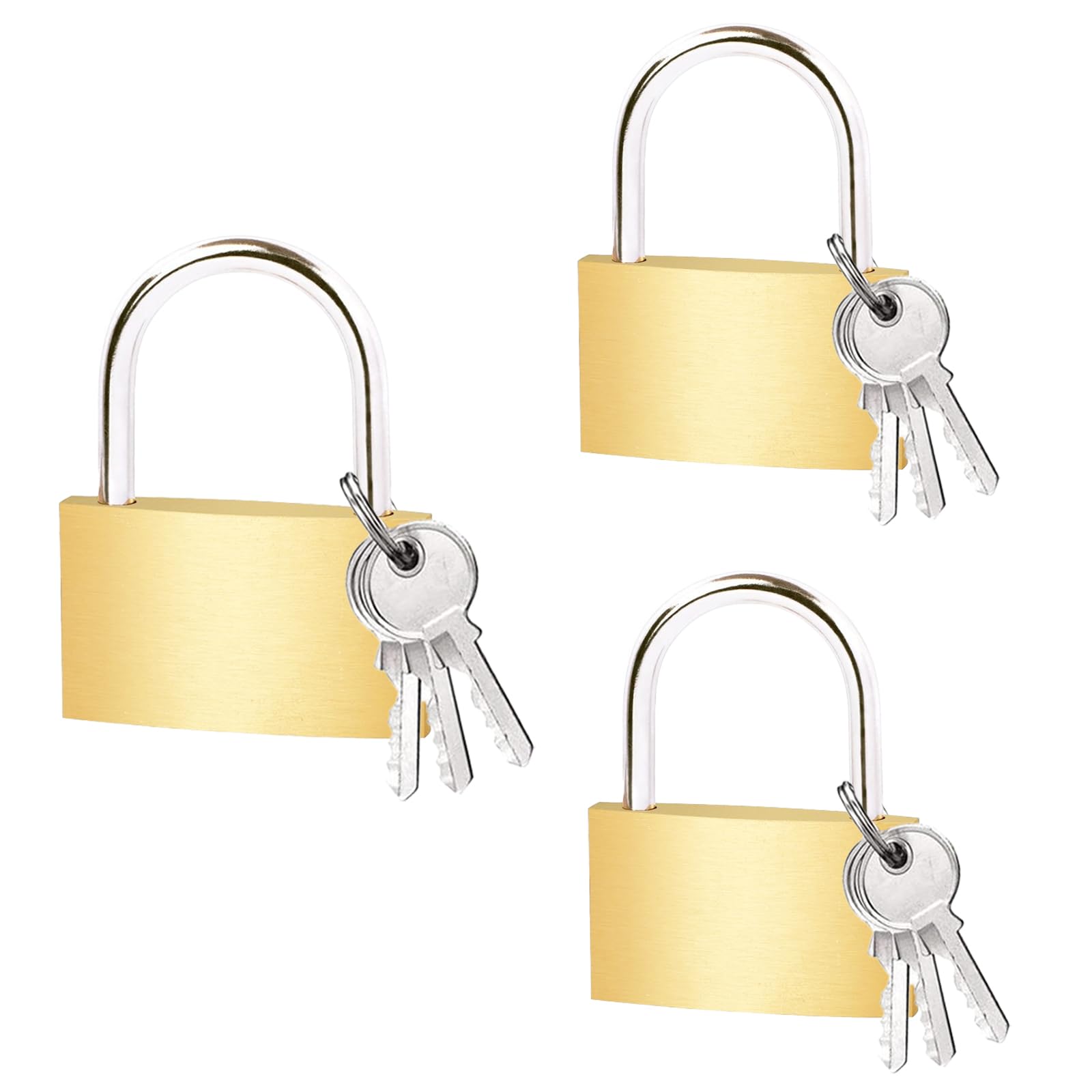 KEYRI 3 PCS Padlocks, Small Padlock with Keys Mini Keyed Padlocks Travel Lock Luggage Lock Small Suitcase Padlocks for Travel Bags Case Gym Locker Backpack Cabinets School Office Outdoor (3)