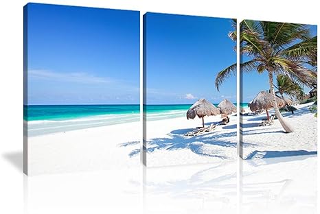 Amazon アートフレーム モダン 現代 青い海 壁の絵 海の景色 壁掛け ソファの背景絵画 Hd しゃしん 3パネルセット 30x40cmx3 美しい海25 アートフレーム ポスター オンライン通販