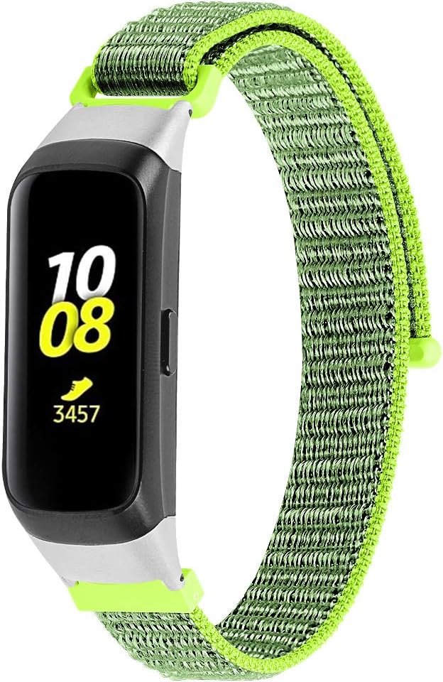Yrzper Compatible with Samsung Galaxy Fit SM-R370 Nylon Fabric Band Sport Loop Replacement Belt Strap Breathable with Lookback Strap Adjustable