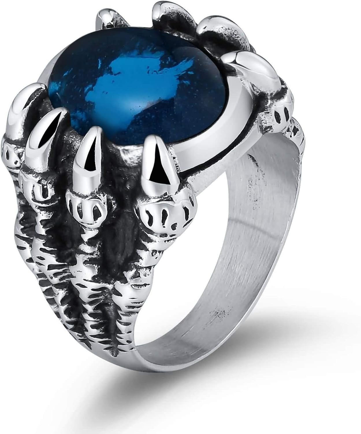 Anello Biker In Acciaio Inox Anello Biker Uomo In Acciaio Inox - Design Teschio E Piramide, Larghezza 8.5mm, Taglia 9-14 Anello Teschio Piramide - Foto 10