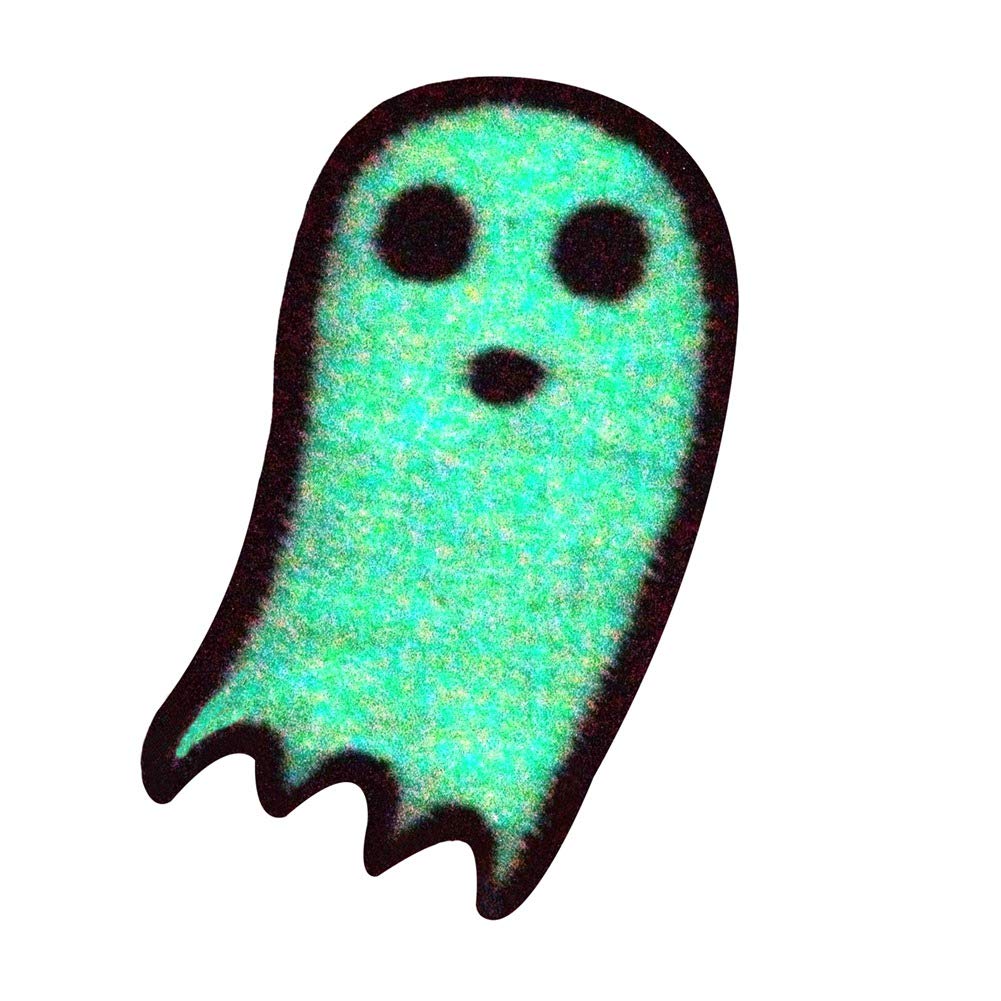 Glow in Dark Mini Ghost Embroidered Badge Iron On Sew On Patch