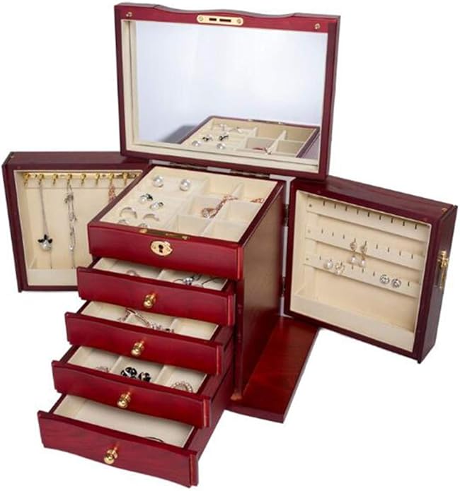 ZCAYIN Joyero de Madera/Caja de Almacenamiento de Gran Capacidad del