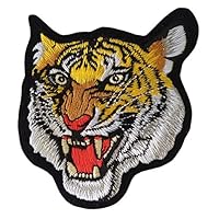 Tiger Cat Puma Jaguar Animal Wildlife Head Iron on Patches Embroidered