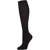 MeMoi Ribbed Knee High Socks for Women, Comfortable Cotton Blend Knee High Socks - One Size