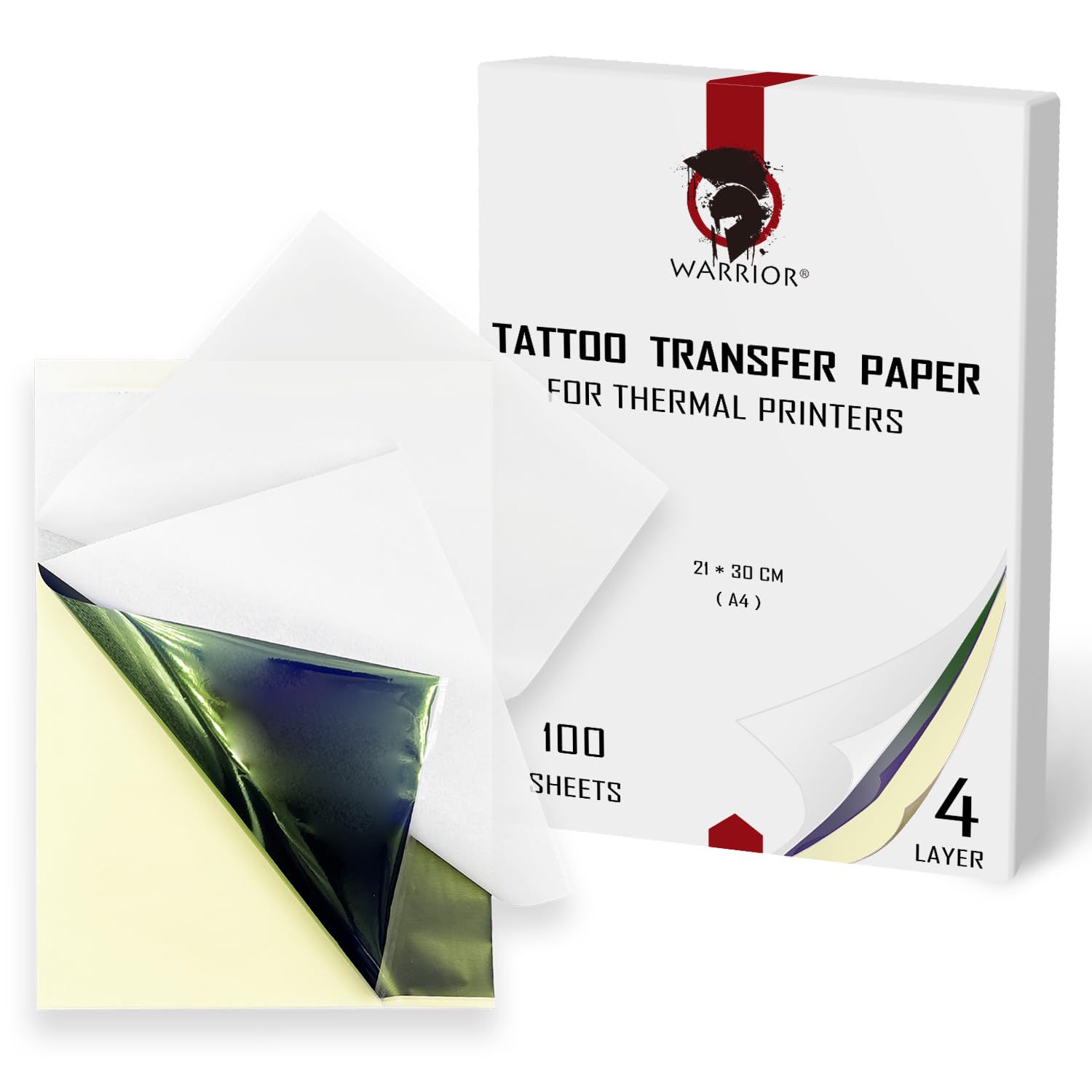 Warrior Tattoo Transfer Paper Stencil for Tattoos 100 Sheets A4 Ectographic Paper for Printer Ends