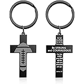 JEWAB Baseball/Basketball/Soccer/Football Christian Cross Keychains for Men, First Communion Baptism Confirmation Gifts