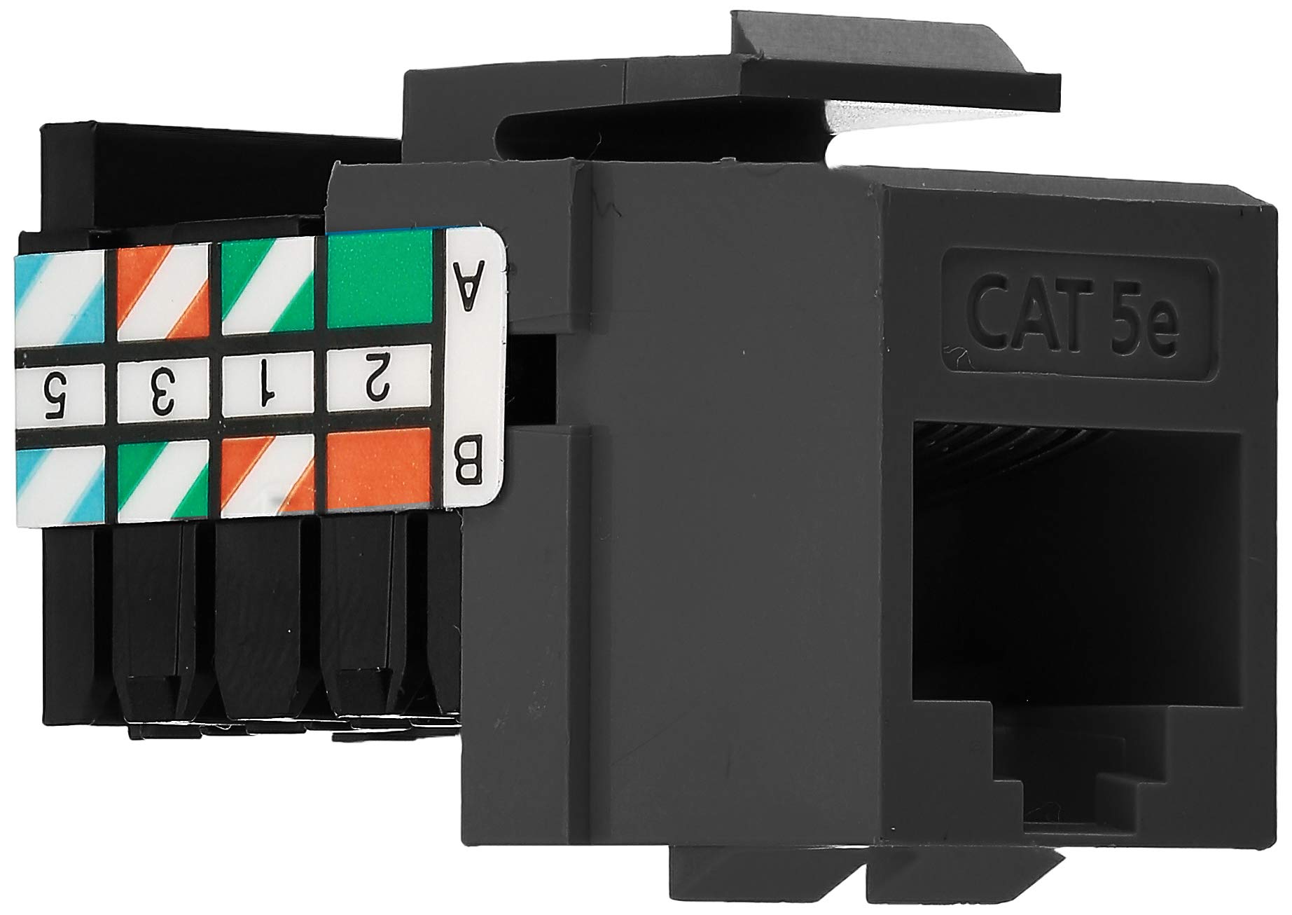 Leviton 5G108-AE5 Cat 5e 8-Wire QuickPort Adaptor Jack, Black, 10-Pack — image 1