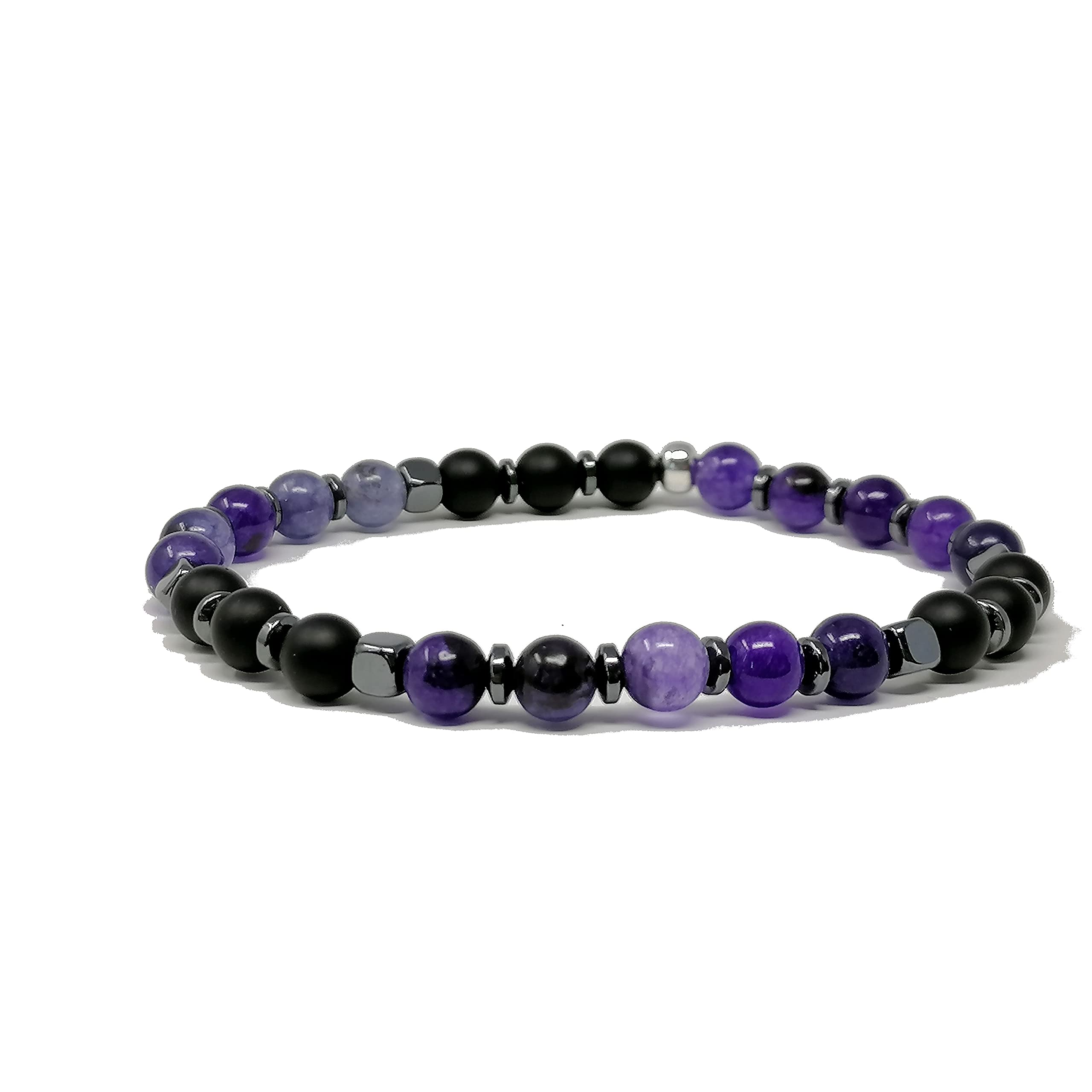 Sospiri Venezia Bracelet Woman 16 Natural Stone Beads Diameter 8 mm Original Jewelry Gift Idea Made In Italy Certified (Dark Jade)