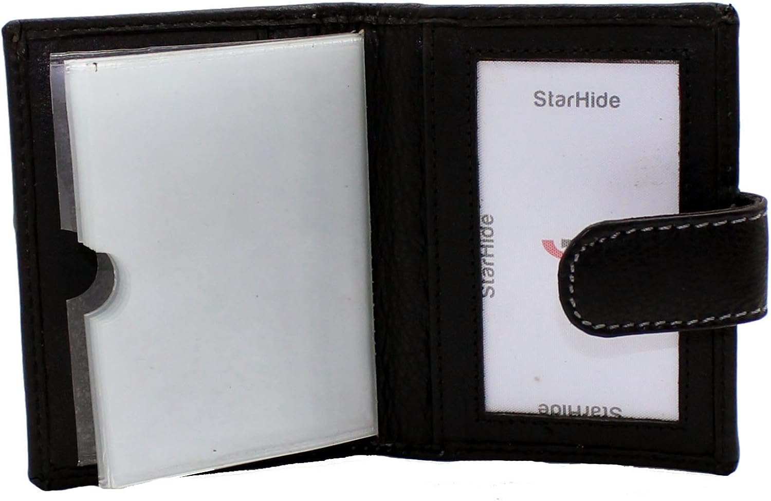STARHIDE Minimalist Slim Cardholder Real Carbn Fibre Leather Credit Mini Card Case Walllet - 16 Card Sleaves (Red Black) - Image 4