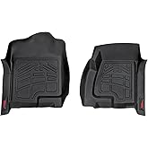 Rough Country Sure-Fit All Weather Floor Mats for Chevy Silverado/GMC Sierra 1500 Extended Cab (1999-2006) - Waterproof, Non-Slip Flexible Floor Mat, Front Set