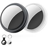 Air Tracker Tags-2 Pack Compatible with Apple Find My (iOS Only) Bluetooth Tracker, Smart Keys Finder and Item Locator with Waterproof Case for Wallet Luggage Backpack (Android Need Download App)
