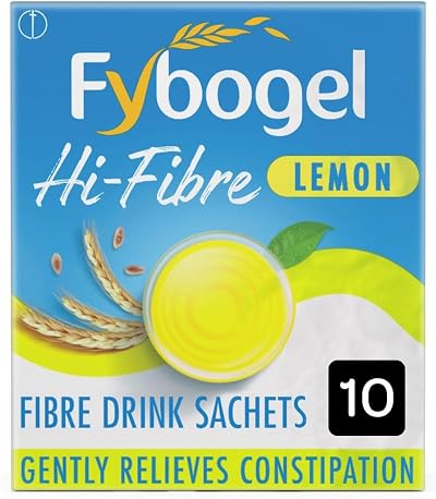 Fybogel Hi-Fibre Lemon 10 Sachets Ispaghula Husk Constipation Regularity