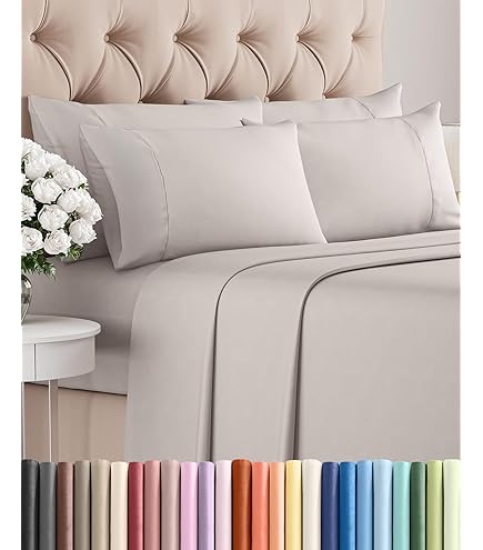 Amazon.com: Dobby Stripe Queen Sheets - 6 Piece 1500 Supreme