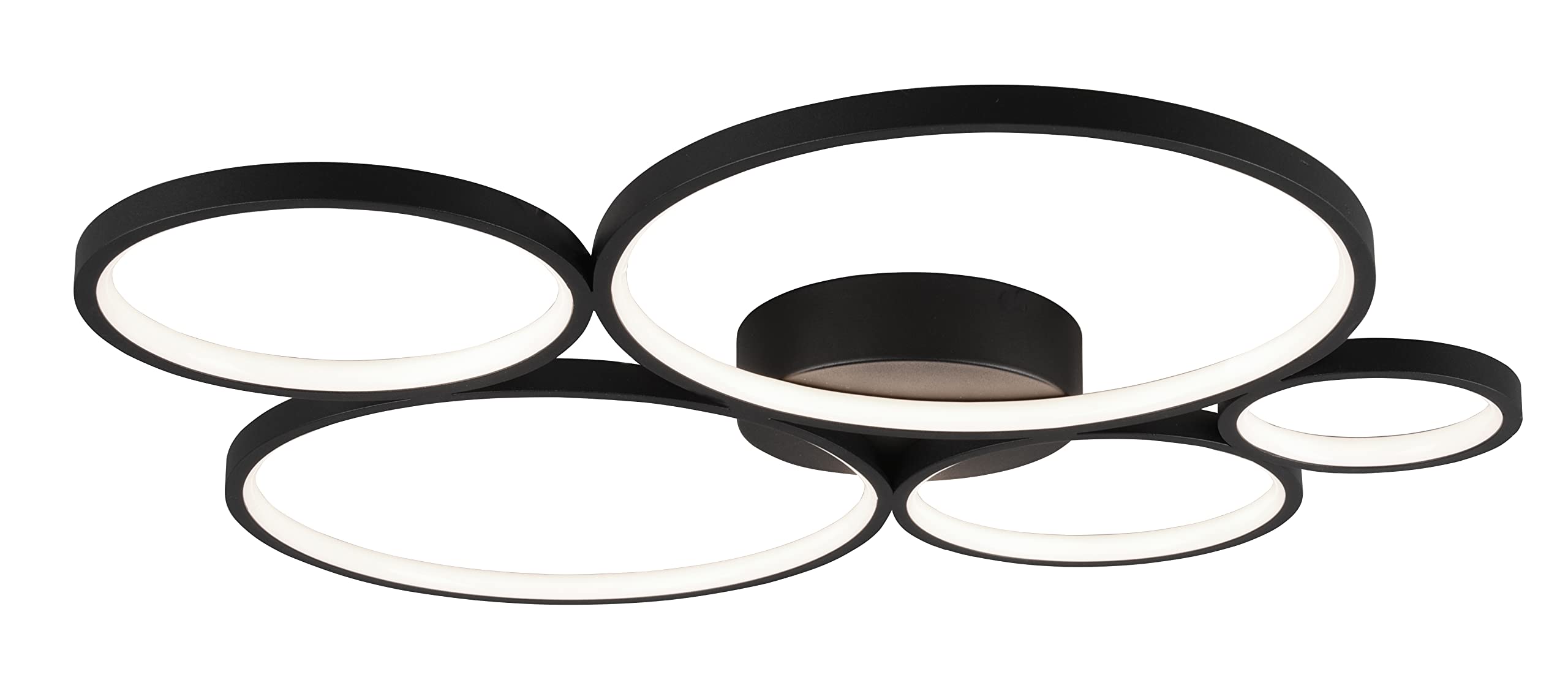 Trio Leuchten LED Deckenleuchte Rondo 622610532, Metall Schwarz matt, inklusiv 49 Watt LED, Switch Dimmer
