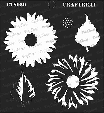 Craftreat Layered Stencil Sun Flower Reusable Painting Template For Journal Notebook Home Decor Crafting Diy Albums Scrapbook And Printing On