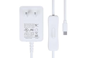 5.1V 2.5A Micro USB Power Supply with ON/Off Switch for Raspberry Pi 3 B+/Pi 3 /Pi Zero W/Pi Zero/Pi 1 /Pi 2 /Pico, US Plug, 
