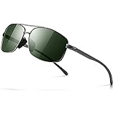 SUNGAIT Ultra Lightweight Rectangular Polarized Sunglasses Men UV400 Protection