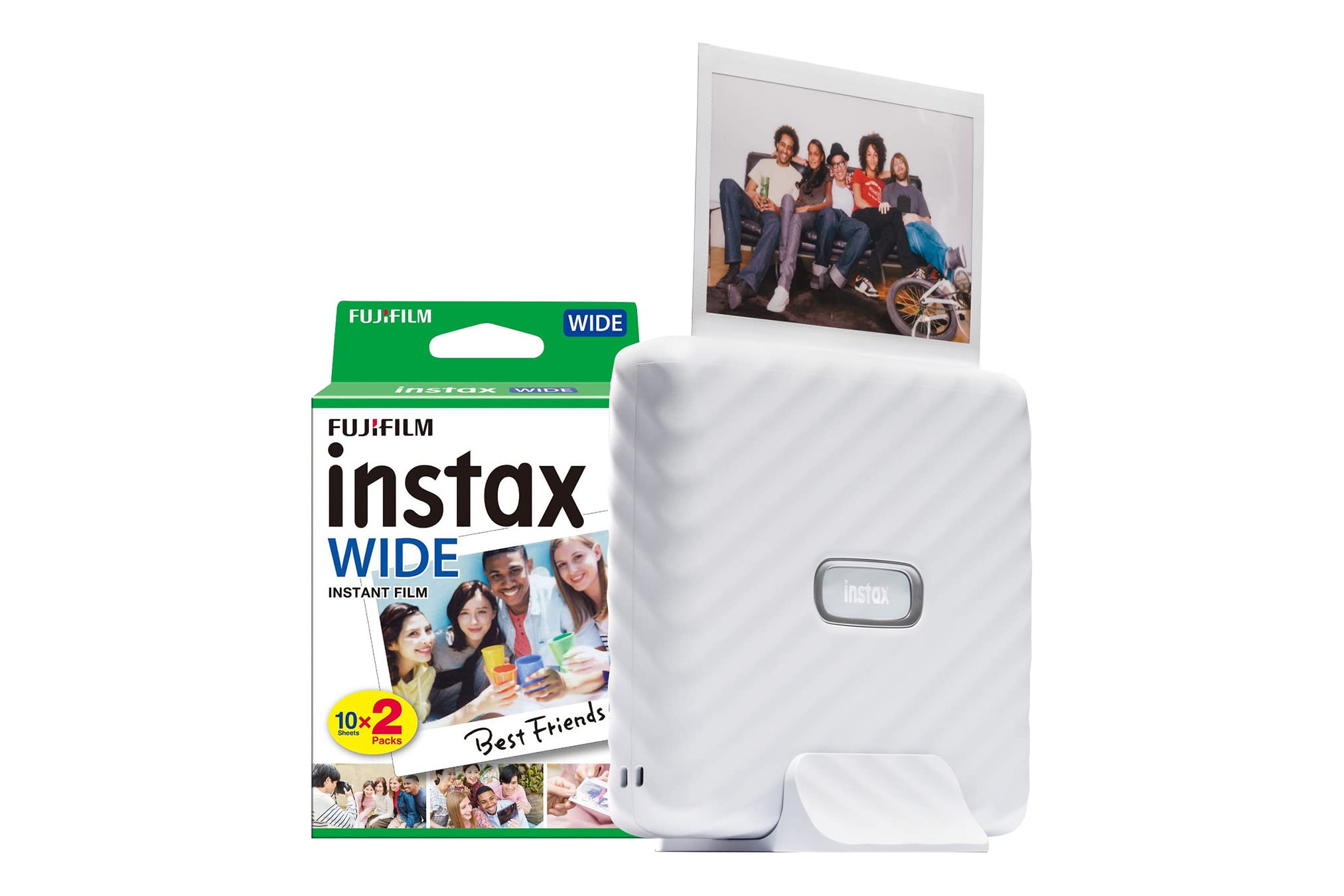 Fujifilm Instax Link Wide Printer & 20 Shots - Ash White