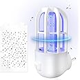 Fruit Fly Trap Indoor, 360 Degree Attracting Fly Trap with Improved LED Light, Sticky Straps Captures Flying Insect, Fruit Fl