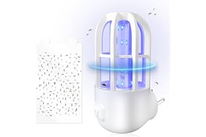 Fruit Fly Trap Indoor, 360 Degree Attracting Fly Trap with Improved LED Light, Sticky Straps Captures Flying Insect, Fruit Fl