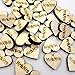 OULII Rustic Wooden Heart Carved with Mr Mrs Wedding Embellishments Table Decoration Valentine's Day Gift Crafting DIY, Pack of 200
