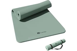KEEP Yoga Mat, 32" Extra Wide Exercise Mat with Strap for Men and Women, 7mm Thick Double-Sided Non-Slip Eco-friendly Yoga Mat for Pilates, Workout and Fitness