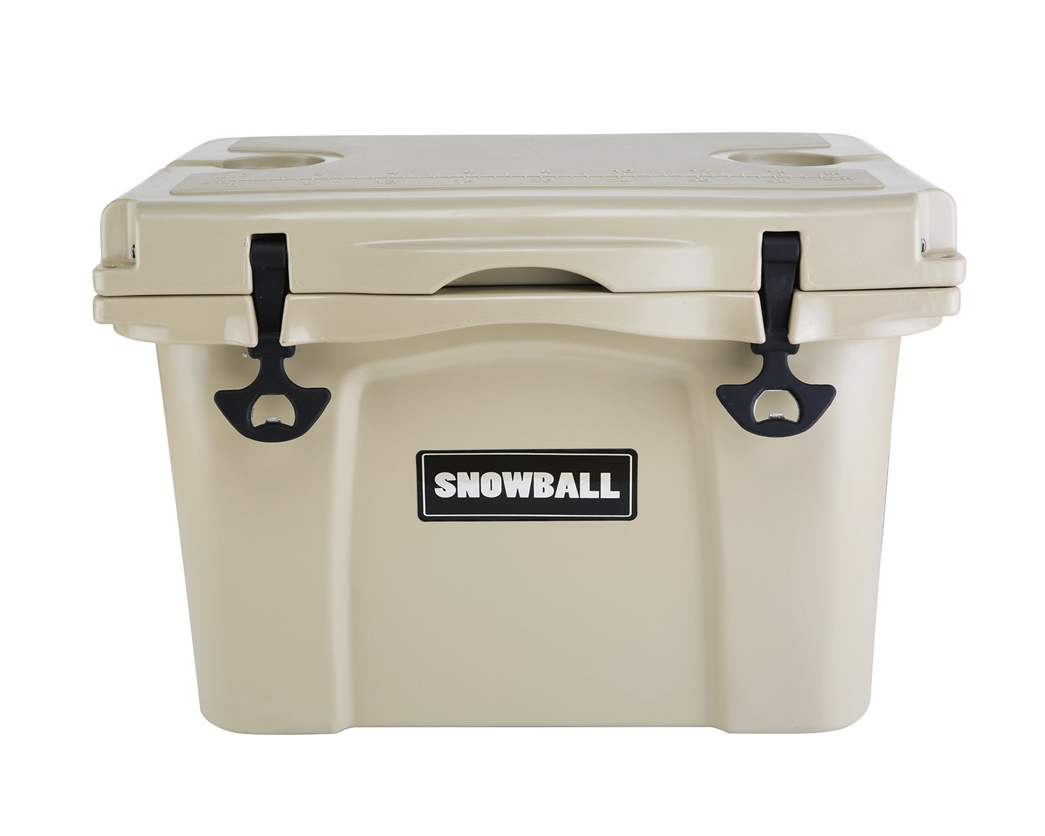 Snowball Rotomolded Cooler with Bottle Holder and Latch Opener Insulation Ice Chest 25L(26QT), Tan