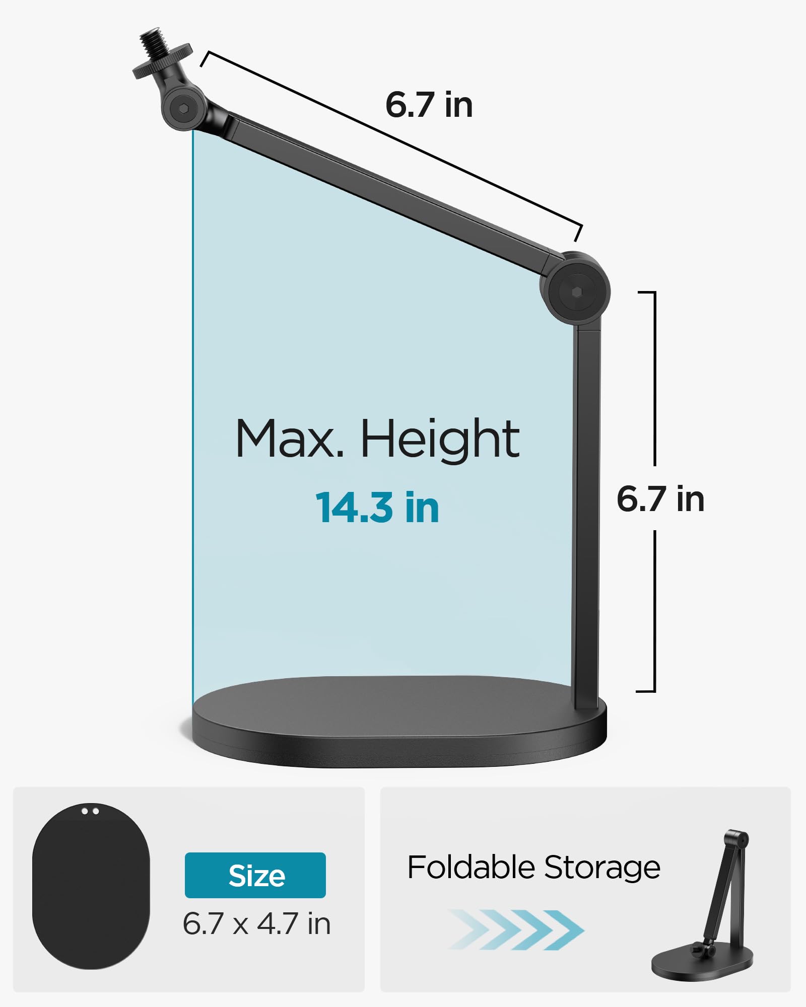 InnoGear Studio Mic Stand, Max Load 2.64 lb Microphone Arm Desk Mount Desktop Microphone Stand for Fifine AM8 K669B Blue Yeti HyperX QuadCast SoloCast AT2020, Webcams Cameras