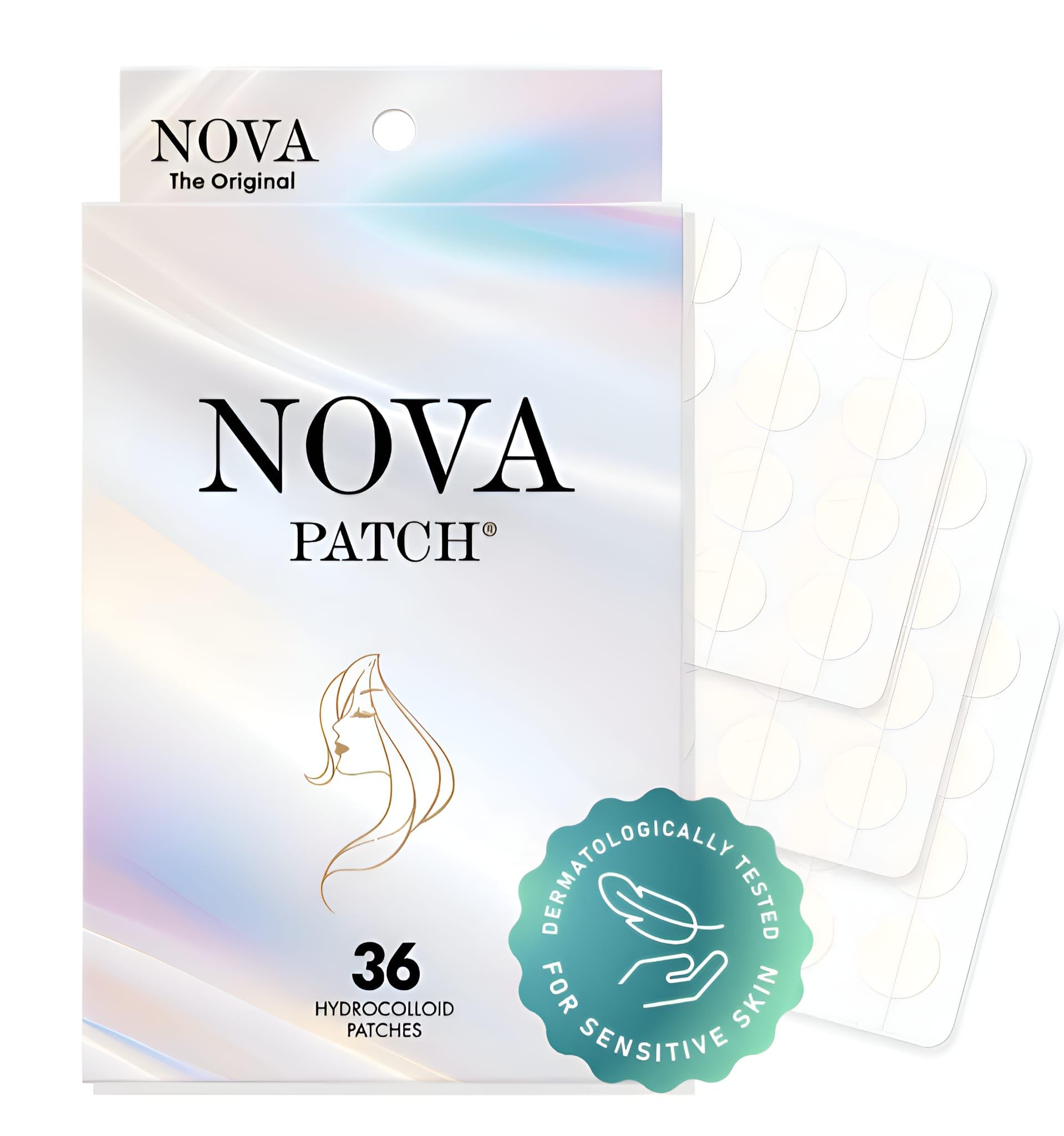 Pimple Patch Spot Treatment by Nova Cosmetics – 36 Hydrocolloid Pimple Patches for Day & Night Acne Care, Clear Spot Remover Stickers, Original Anti-Acne Dots for Fast & Effective Blemish Healing.