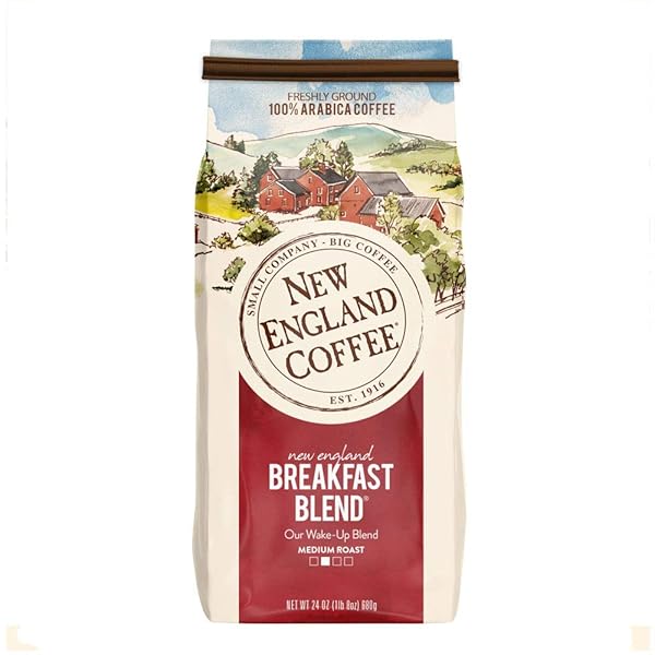 NEW ENGLAND COFFEE BREAKFAST BLEND MEDIUM ROAST GROUND COFFEE, 24OZ. BAG (PACK OF 1)