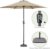 CHRISTOW Garden Parasol Umbrella Polyester Canopy Steel Sunshade with Crank view 6