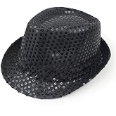 Zhzrche Sequin Hat Glitter Solid Color Dance Jazz Hat Western Retro Disco Cap Unisex Costume Cap for Women Men Party Supplies