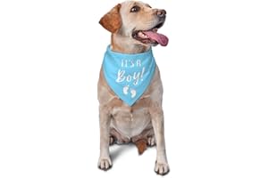 vercosee It's A Boy It's A Girl Gender Reveal/Baby Announcement Dog Bandana,Dog Engagement Bandana,Gender Reveal Dog Bandana,Gender Reveal Dog Bandana Reversible,(Blue)