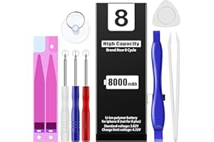 ZMNT （8000mAh） Battery for iPhone 8 (2023 New Version), (Model:A1863 A1905 A1906) High Capacity Than Others Replacement Battery with Complete Repair Tool Kit and Instructions.8