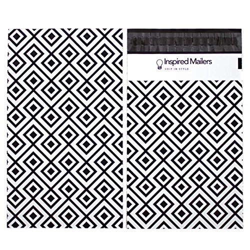 Poly Mailers 6x9 or 10x13 Size Options - Geometric Pattern – Pack of 100 Premium Unpadded Shipping Envelopes (6x9)