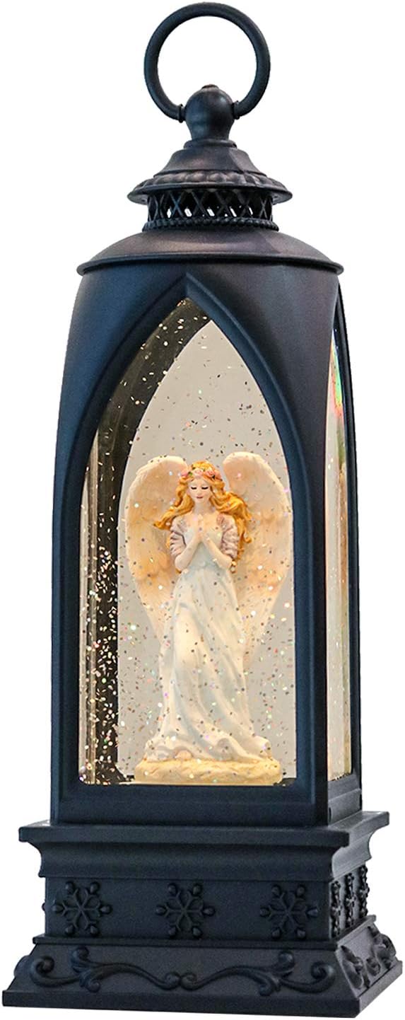 Snow Globes - DRomance Christmas Musical Angel Snow Globe Lantern with 6 Hour Timer, 11.8