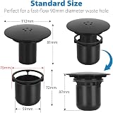Segnayen Shower Drain Cover 115mm 90mm Outlet Black Plug Hole Trap view 2