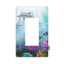 Pznen Sea Rocker Switch Covers Ocean Animal Dolphin