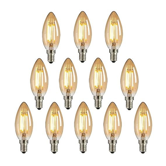 LED Edison Glühbirne E14, NUODIFAN 12x Vintage Kleine LED Kerze Birne